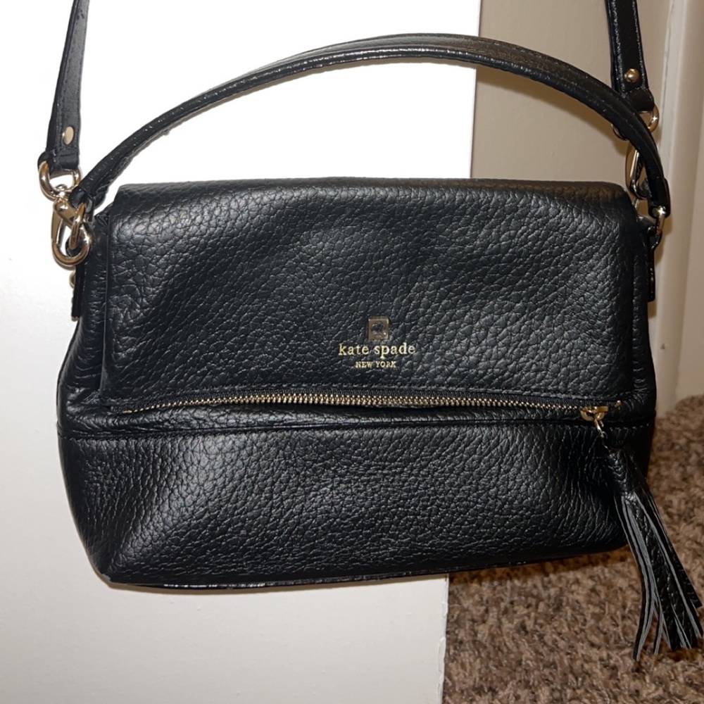 Brand new Kate spade black leather tote bag.